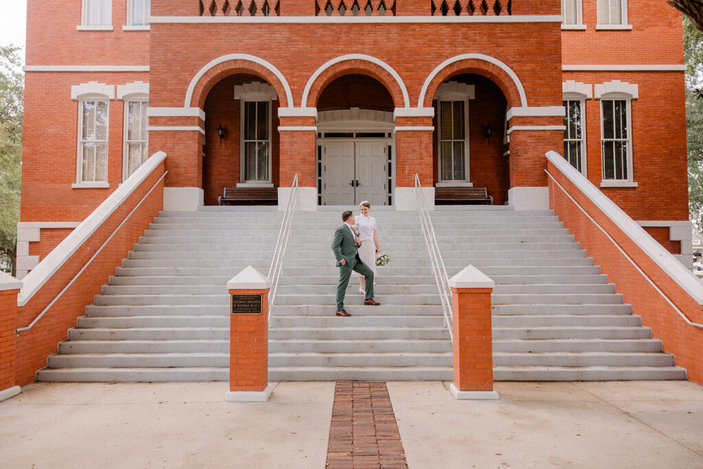 Couple celebrating their courthouse elopement in Central Florida, photographed by Originally Gabe