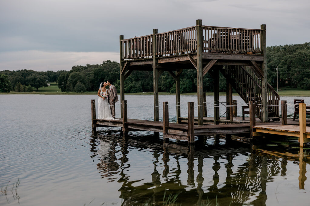 Double-decker dock on the lake at Bridlewood Ranch